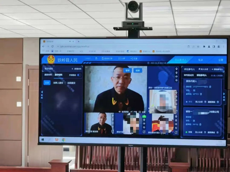 網(wǎng)上庭審中