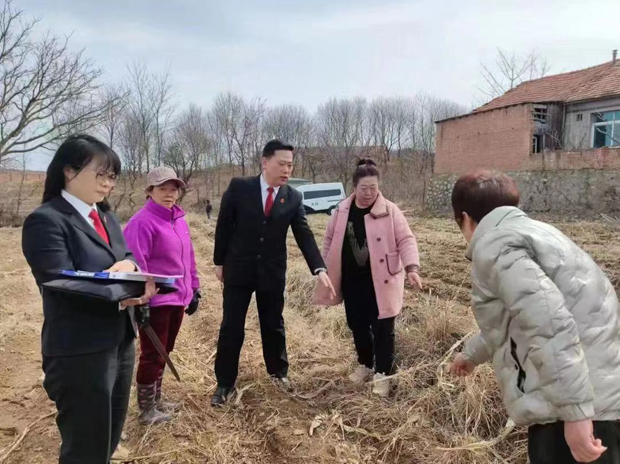 法官到田間地頭了解案情。