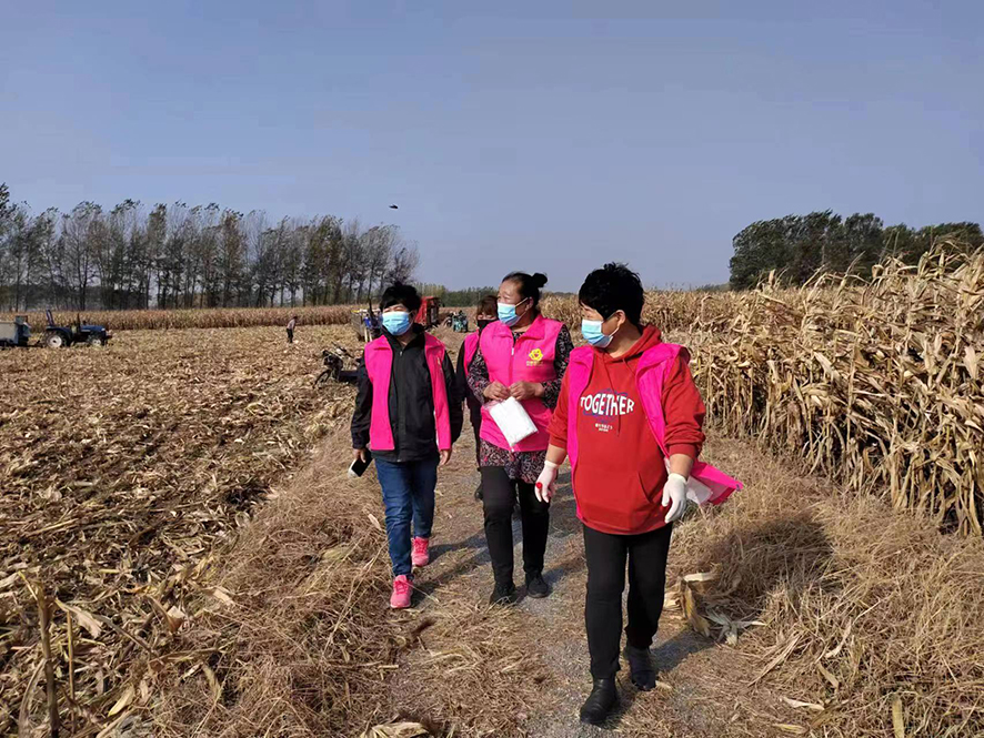 配民主法治示范村：巾幗調(diào)解隊(duì)走進(jìn)田間地頭調(diào)解糾紛。